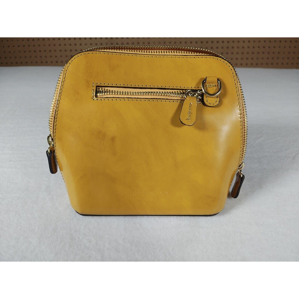 Pratesi Firenze Mustard Yellow Leather Crossbody Bag Italy Luxury Shoulder Purse - Picture 2 of 7